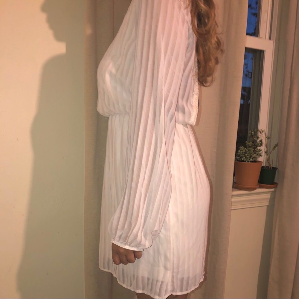 Sheer Pink Open Back Summer Dress
